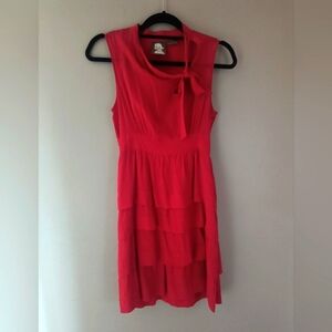 Girls From Savory Anthropologie Red Silk Dress Size 2